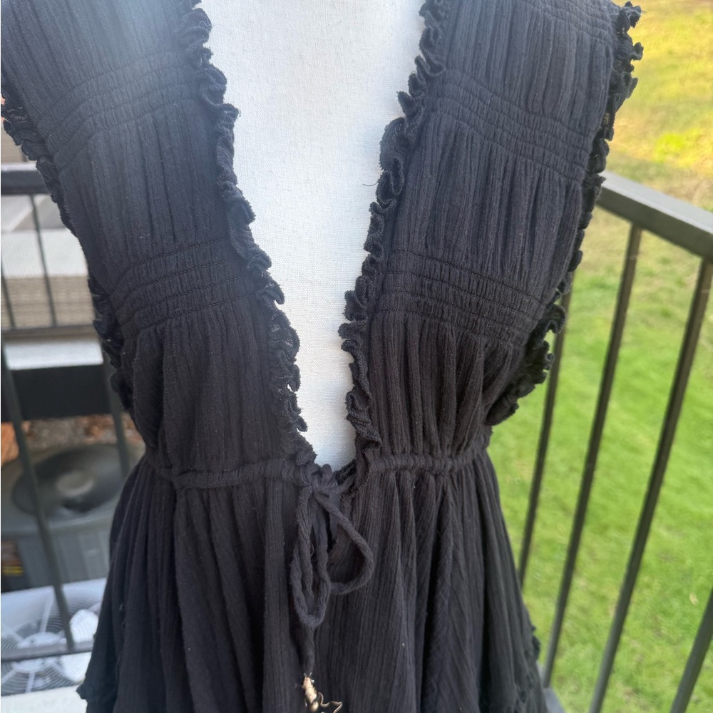 Free People Antoinette Mini Endless Summer Sleeveless Ruffle Dress Tiered Size L - Picture 7 of 10